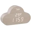 Image de T'nB - Réveil Matin Numérique Cloudy, Alimentation Filaire sur Secteur, 3 Alarmes Programmables, Activation Vocale, Température Affichée, Luminosité Réglable, Mode Week-End - Couleur Bois en occasion ou reconditionné
