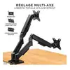 Image de Support double écran mécanique TNB ERGO Dual VESA 100x100 Noir, 2 bras jusqu'à 9 kg chacun, articulation tilt -90° à +90° et rotation 360° - Neuf