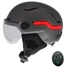 Image de Casque vélo Tnb URBAN MOOV LED feu de freinage automatique avec visiere & caches oreilles taille M gris - Neuf