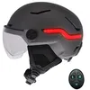 Image de Casque vélo avec feu de freinage automatique et visière T'nB Urban Moov Taille L Gris foncé - Neuf