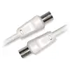 Image de Câble Coaxial mâle/femelle 9,52mm +1 adaptateur mâle/mâle 3 m Blanc - Neuf