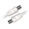 Image de Câble Coaxial mâle /femelle 9,52mm + 1 adaptateur mâle/mâle 5 m Blanc - Neuf