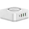 Image de Chargeur secteur WE 3 Port USB A + 1 Port USB-C + 1 socle charge sans-fil, Total 32W, Power Delivery/QC 3.0, coloris blanc. - Neuf
