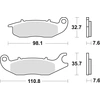 Image de Plaquettes De Frein Trw Zf Kh375 Organiques Pour Honda Cbf 125 (2009-2016) Et Cbr 125 (2004-2017), Avant