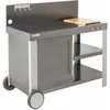 Image de Desserte De Jardin Pour Plancha / Barbecue Cook'in Garden Nova Xl - Acier - Avec Crédence - Étagère - Porte Serviette - Porte Ustensiles - Gris