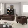 Image de Cotecosy - Grand Canapé 2 Places Chesterfield Marron