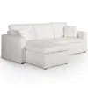 Image de Cotecosy   Canapé D'Angle Convertible 3 Places   Surface De Couchage 115 X 193,5 Cm   Simili Blanc   Méridienne Avec Rangement