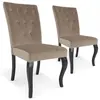 Image de MENZZO Lot de 2 chaises Beata velours Taupe