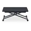 Image de Cotecosy   Table Basse Relevable Noire Carbone   Transformable En Table De Salle À Manger   Dimensions 100 X 57 Cm   Hauteur 39/76,3 Cm   Stabilité Renforcée