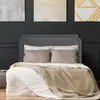 Image de Cotecosy   Tête De Lit Milana 160 Cm   Tissu Gris   Design Antique-chic Avec Clous De Tapissier   Dimensions H120 X P8 Cm