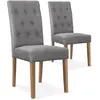 Image de MENZZO Lot de 2 chaises Cecil Tissu Gris