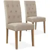 Image de MENZZO Lot de 2 chaises Cecil Tissu Beige