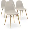 Image de MENZZO Lot de 4 chaises scandinaves Gao Tissu Beige