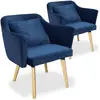 Image de MENZZO Lot de 2 fauteuils scandinaves Dantes Tissu Bleu