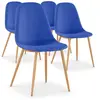 Image de MENZZO Lot de 4 chaises scandinaves Gao Tissu Bleu