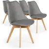 Image de MENZZO Lot de 4 chaises scandinaves Conor tissu Gris