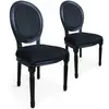 Image de MENZZO Lot de 20 chaises médaillon Louis XVI Black Velours Noir