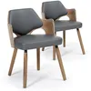 Image de Cotecosy - Lot De 2 Chaises Scandinaves Dima Vintage Gris