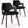 Image de MENZZO Lot de 2 chaises scandinaves Dima Bois Noisette et Noir