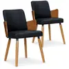 Image de MENZZO Lot de 2 chaises scandinaves Phibie bois naturel et Noir