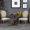 Image de Cotecosy   Lot De 2 Chaises Médaillon Louis Xvi En Bois D'Hévéa Patiné   Tissu Capitonné Beige   Design Classique Pour Salon Et Salle À Manger