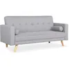 Image de Cotecosy   Canapé Convertible Clic-clac Scandinave   Tissu Gris Clair   Dossier Capitonné   Confort Optimal   Dimensions L186 X P75 X H89 Cm