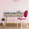 Image de Cotecosy   Console Scandinave 3 Tiroirs Tatum   Bois Gris   Dimensions L100 X P34 X H77 Cm   Design Épuré Pour Intérieur Moderne