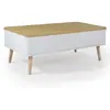 Image de MENZZO Table basse scandinave Bergen Blanc et Bois