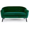 Image de Cotecosy   Canapé Droit 3 Places Scandinave En Velours Vert   Dossier Capitonné   Dimensions L180 X P73 X H75 Cm   Hauteur D'Assise 44,5 Cm