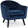 Image de Cotecosy - Fauteuil Scandinave Savoy Velours Bleu