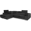Image de Cotecosy - Canapé D'Angle Gauche Convertible Simili Noir Marka 275cm