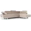 Image de MENZZO Canapé d'angle avec têtières relevables Alfa Velours Taupe