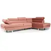 Image de Cotecosy   Canapé D'Angle Velours Rose Avec Têtières Relevables   Dimensions L260 X P163 X H72 Cm   Confort Optimal Pour Intérieur Contemporain