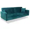Image de Cotecosy   Canapé Convertible 3 Places Clic-clac Velours Vert   Dossier Rabattable   Dimensions L191 X P102 X H37 Cm   Élégant Et Confortable