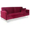 Image de MENZZO Canapé convertible clic-clac 3 places Carla Velours Rouge
