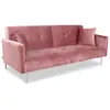 Image de MENZZO Canapé convertible clic-clac 3 places Carla Velours Rose
