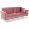 Image de Cotecosy - Canapé Convertible Clic-clac 3 Places Carla Velours Rose