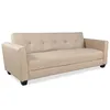 Image de Cotecosy   Canapé Convertible 3 Places Clayton   Tissu Velours Beige   Dimensions L200 X P78 X H78 Cm   Système Clic-clac Pratique
