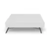 Image de Cotecosy   Table Basse Relevable Blanche Laquée   Pieds En Métal Argent   Dimensions L120-155-190 X P80 X H40/75 Cm   Gain De Place Pour Intérieurs Contemporains
