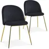 Image de MENZZO Lot de 2 chaises Spectra Velours Noir