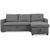 Image de MENZZO Canapé d'angle convertible Toledo Tissu Gris