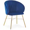 Image de MENZZO Chaise Smart Velours Bleu Pieds Or