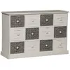Image de MENZZO Commode 12 Tiroirs Changmay Bois Gris Et Blanc