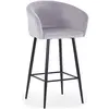 Image de MENZZO Chaise de bar Bobby Velours Argent
