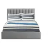 Image de Cotecosy   Lit Coffre 160cm Avec Sommier Relevable   Tissu Gris   Espace De Rangement Pratique   Tête De Lit Rembourrée Pour Confort