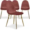 Image de MENZZO Lot de 4 chaises matelassées Norway Velours Rose