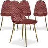 Image de Lot De 4 Chaises Matelassées Norway Velours Rose