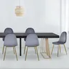 Image de Cotecosy   Lot De 4 Chaises Matelassées Velours Argent   Structure Métal Doré   Confort Optimal Avec Coutures Décoratives   Dimensions L44 X P56,5 X H87,5 Cm