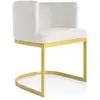 Image de MENZZO Chaise / Fauteuil Noellie Velours Blanc pieds Or