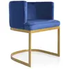 Image de MENZZO Chaise / Fauteuil Noellie Velours Bleu pieds Or